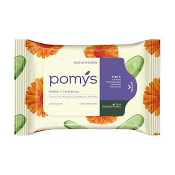 Toallitas Desmaquilladoras Pomys Pepino y Caléndula Paquete x 28 und  