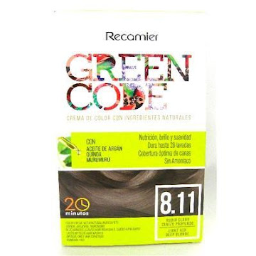 Kit Tinte Recamier Green Code Naturales Rubio Claro Cenizo Profundo #8.11 x 1 und  