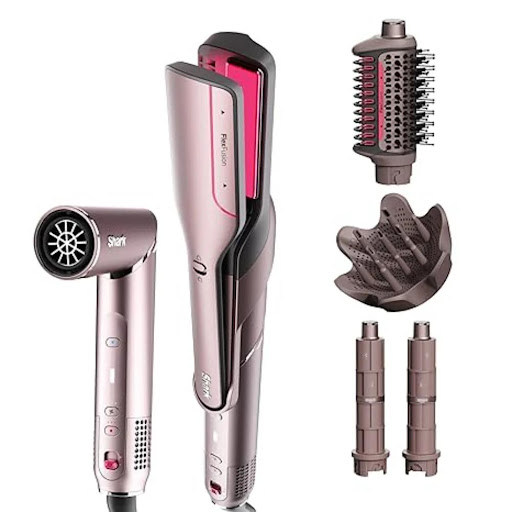 Shark Flexfusion Multiestilizador Cabello Rizado y Ondulado - 4 Accesorios Shark Ninja Caja x 6 El Shark FlexFusion Multiestilizador para Cabello Rizado y Ondulado está diseñado para realzar la belleza natural de tus rizos y ondas con tecnología de aire inteligente que cuida la fibra capilar mie
