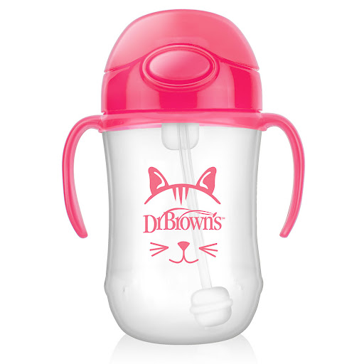 Vaso Pitillo Dr Browns 9 Oz Con Pesa Rosado x 1 und
