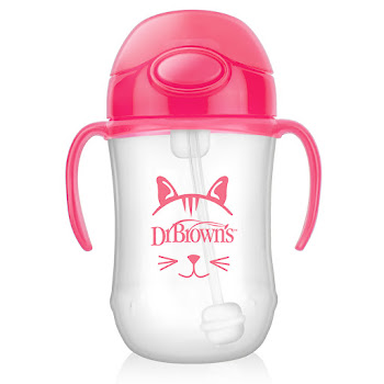 Vaso Pitillo Dr Browns 9 Oz Con Pesa Rosado x 1 und  