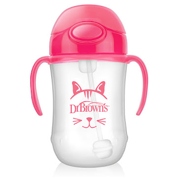 Vaso Pitillo Dr Browns 9 Oz Con Pesa Rosado x 1 und  