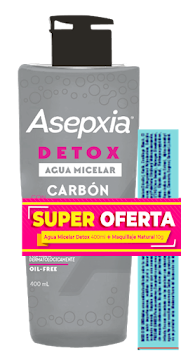 Oferta Agua Micelar Carbón x 400 ml + Polvo Natural Asepxia x 10 gr  