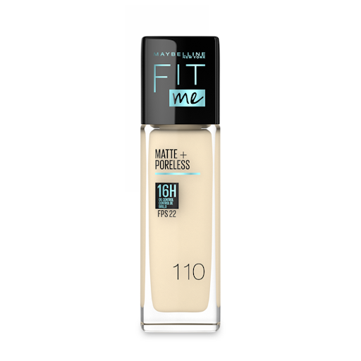 Base Fit Me Maybelline Mate y Sin Poros Envase de Vidrio Porcelain x30ml
