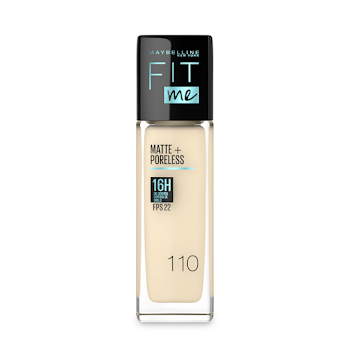 Base Fit Me Maybelline Mate y Sin Poros Envase de Vidrio Porcelain x30ml  