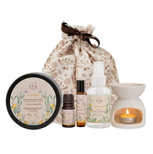 Combo Grito de Gol  El Jardin de Eva combo x 4 Celebra cada momento con un ritual de bienestar y alegría. Incluye crema Alegría, difusor, roll-on y splash 135 ml con aroma fresco de limón y manzanilla. Ideal para tu rutina diaria, el hogar o regal
