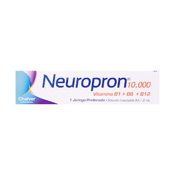 **Neuropron 10000 + Vitamina B1 + Vitamina B6/100mg/100mg Chalver Caja x 1 Jeringa Prellenada x2ml  