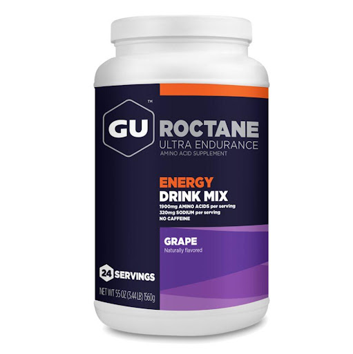 Hidratante y energizante Drink Mix en pote. Sabor Uva sin Cafeína. GU Pote x 1 Sabor: Uva

Aminoácidos: 1.900 mg

Calorías: 250

Sodio: 320 mg por servicio

Carbohidratos: 60g

Cafeína: No
