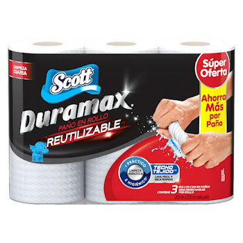 Toalla de Papel Reutilizable Scott Duramax 58 hojas x 3 Rollos  