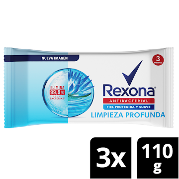 Jabon En Barra Rexona   Antibacterial Limpieza Profunda 3 x 110g 
