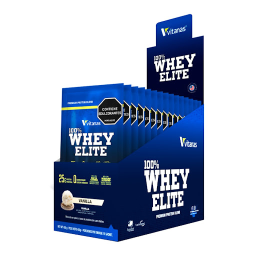 Proteína en Polvo Whey Elite Sabor Vainilla Sobre x 30 gr