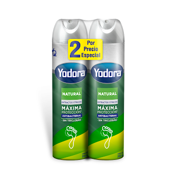 Antitranspirante Yodora Men Spray Natural Pies x 2 und  