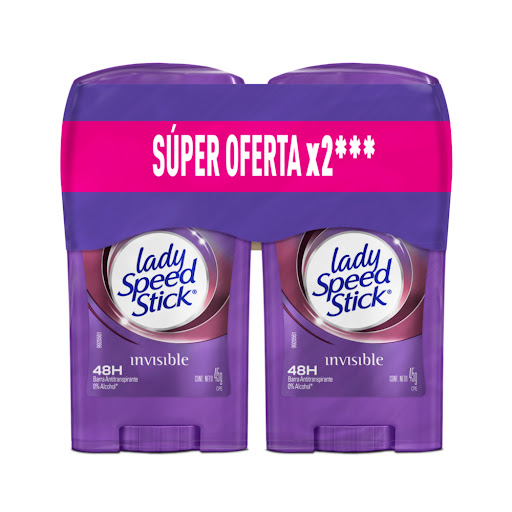 Desodorante Mujer Lady Speed Stick Invisible Floral Frasco 2x45 gr