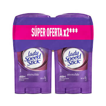 Desodorante Mujer Lady Speed Stick Barra Invisible Floral 45 gr Pack x 2 und  