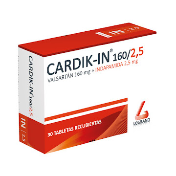 Cardik In Valsartán + Indapamida 160mg/2,5mg Legrand x 30 Tabletas  