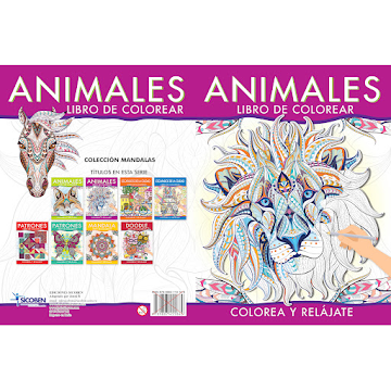 Libro Para Colorear Mandala Animales Verde x 1 und  