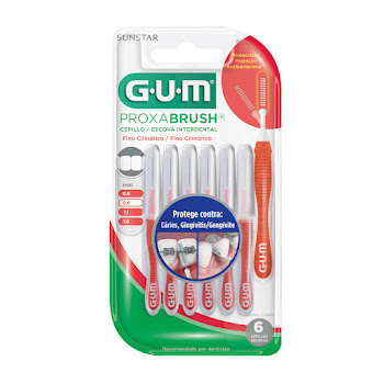 Cepillo Interdental Gum Proxabrush Fino Cilindrico 0.8mm x 6 und  