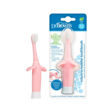 Cepillo De Dientes Dr Browns Elefante Rosado 0 A 3 Años x 1 und  