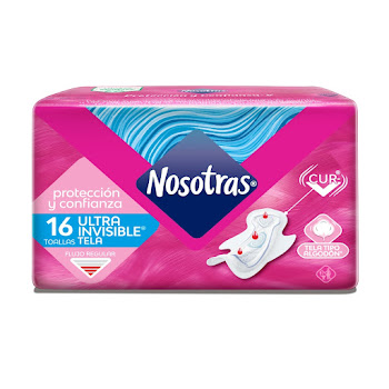 Toallas Higiénicas Nosotras Natural Ultrainvisible Tela Paquete x 16 und  