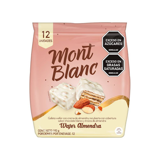 Golosina Mont Blanc Wafer Almendra Blanca x Bolsa x 192 gr