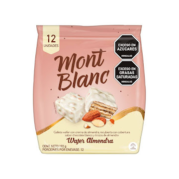 Golosina Mont Blanc Wafer Almendra Blanca x Bolsa x 192 gr  