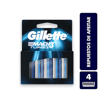 //Repuesto GILETTE Mach3 Turbo x4Und                                      