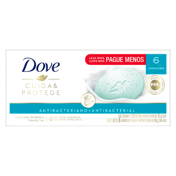 Jabón Dove En Barra Cuida y Protege 90gr Caja x 6 und  