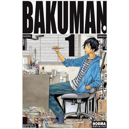 Bakuman No. 1 Editorial Norma Libro x 1.0 BAKUMAN. 1   Autores:Takeshi Obata, Tsugumi Ohba  Colecciones:CÓMIC MANGA  Editoriales:NORMA Editorial  Series:BAKUMAN   EL NUEVO TRABAJO DE OHBA Y OBATA, UNA HISTORIA QUE NOS DESVELA LOS ENTRESIJOS D
