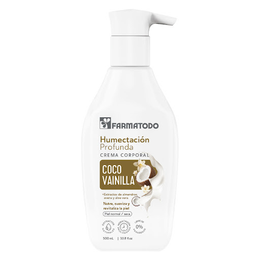 Crema Corporal Farmatodo Humectación Profunda Coco Vainilla x 500ml