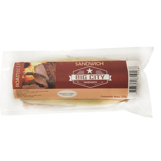 Sándwich Big City Roastbeef Paquete 220 gr x 1 und