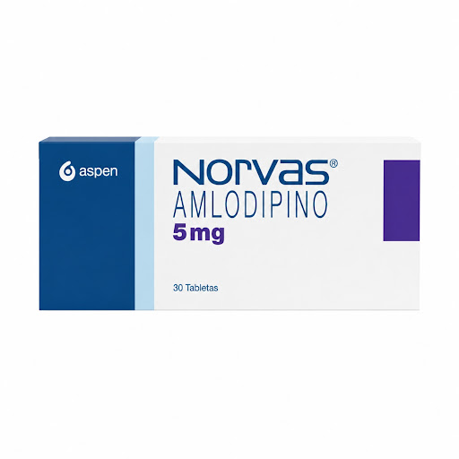 Norvas Amlodipino 5mg Aspen Caja x 30 Tabletas