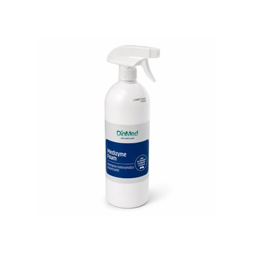Detergente Enzimatico Desinfectante Medizyme Foam Dinmed x 1000 ml DINMED Botella x 1 MEDIZYME FOAM DinMed evita que sangre y fluidos se adhieran al instrumental médico gracias a su espuma multienzimática activa. Limpia, protege contra corrosión y facilita el lavado posterior. Ideal pa