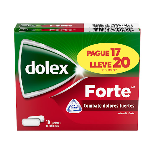 Dolex Forte Acetaminofén 500mg + Cafeína 65mg Oferta x 20 Tabletas