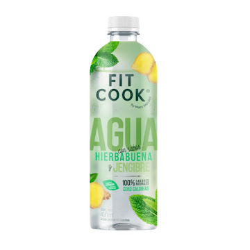 Agua Fitcook Hierbabuena Jengibre By Mary Méndez Cero Calorías x 600 ml  