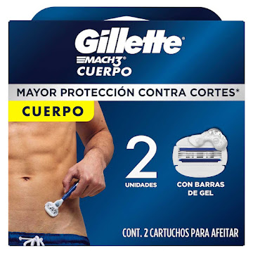 Repuestos Cuchilla de Afeitar Corporal Gillette Mach 3 Cuerpo Caja x 2 und  
