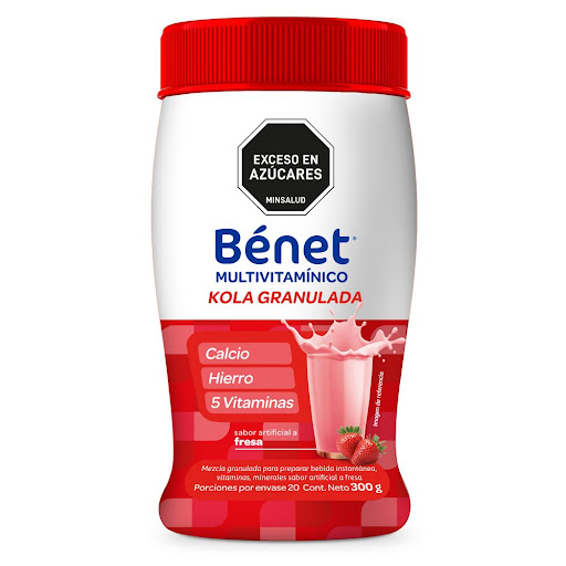 Benet Kola Granulada Multivitaminico Sabor Fresa x 300 g