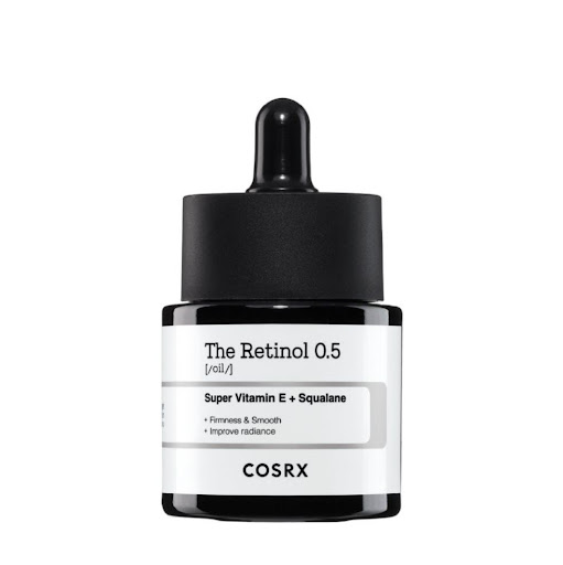 Sérum Retinol 0.5% COSRX 20ml COSRX FRASCO 20 ML x 20 ML El Retinol 0.5% de COSRX es un serum antienvejecimiento formulado con una concentración más alta de retinol, ideal para quienes ya tienen experiencia con este ingrediente. Ayuda a reducir arrugas y lí