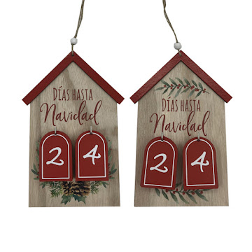 Colgante Navideño Mays En Madera Conteo Para Navidad x 1 und  