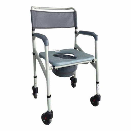SILLA SANITARIA ACERO PINTADO CON RUEDAS PLASTICAS KB225CR-AP1 IMPORMEDICAL  x 1 Fabricada en acero pintado con ruedas plásticas de 3;. Diseñada para facilitar la higiene de personas con movilidad reducida, incorpora asiento sanitario con tapa, recipiente removible con tapa, y alt
