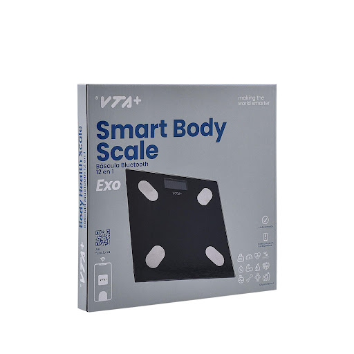 Báscula Digital 12 en 1 Bluetooth VTA+ VTA+ Caja x 1 Sigue paso a paso el control de tu peso, Báscula digital con conectividad Bluetooth VTA+, desde la App podrá llevar el control y estadísticas, analiza 12 indicadores corporales, permite crear y admini