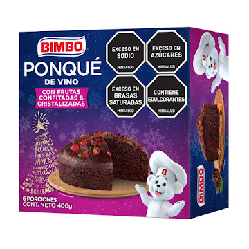 Ponqué Bimbo Vino x 400 gr  