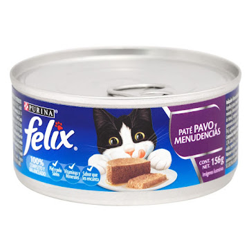 Alimento Para Mascotas Gatos Felix Pate Pavo Y Menudencias x 156 gr  