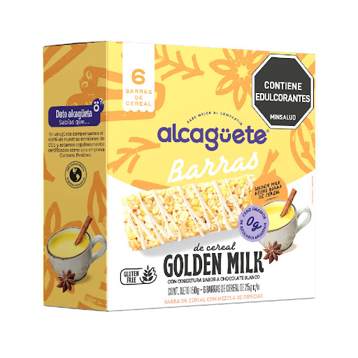 Barra Cereal Alcaguete   Golden Milk Caja x 6 und