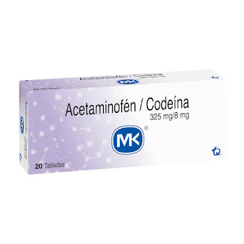 Acetaminofén + Codeína 325gr/8mg MK Caja x 20 Tabletas  