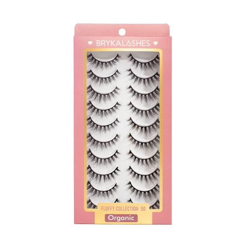 Pestañas Postizas Organic -10 Pares Bryka Caja x 10pares Pestañas enteras 5D con banda suave, reutilizables entre 10 y 20 posturas. Hechas en falso pelo mink, muy crespas y multicapas. Tamaño 5–10 mm. Presentación: caja de 10 pares. Ideales para ojos pequeñ
