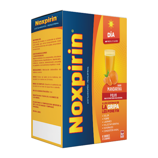 Noxpirin Día Adultos Acetaminofén + Fenilefrina Siegfried Caja x 6 Sobres