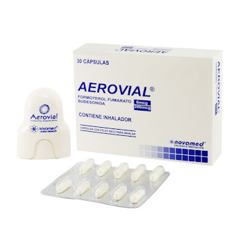 Aerovial Formoterol + Fumarato + Budesonida 6/200mcg Novamed Con Inhalador Caja x 30 Cápsulas  