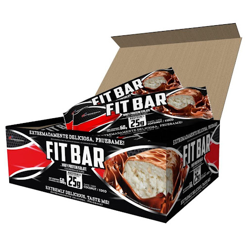 Fit Bar Coco 720 g Barra de proteina + Snack NUTRAMERICANPHARMA Caja x Caja X 12 Barras C/U 60 g 1.58 Lb (720g) Fit Bar, es una deliciosa e irresistible barra de proteína con una formula revolucionaria y novedosa, que te ayuda a cumplir con tus objetivos de una manera saludable el cual aporta 25 g de proteína p