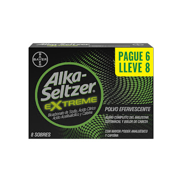 Alka-Seltzer Extreme Bayer Caja Pague 6 Lleve 8 Sobres   