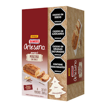 Ponqué Artesano Bimbo Manzana Canela x 280 gr   